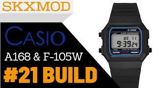 21 Casio A168 amp F105W Completed Build  Parts by SKXMOD [upl. by Atinar]