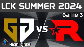 GEN vs KT Highlights Game 3  LCK Summer W8D3 2024  GenG vs KT Rolster by Onivia [upl. by Annaeel]