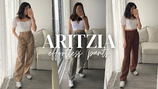 ARITZIA EFFORTLESS PANTS update  tryon amp comparison [upl. by Lemraj]