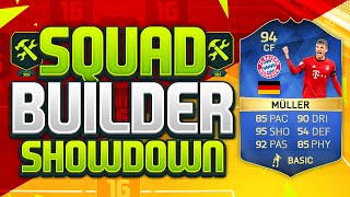 FIFA 16 SQUAD BUILDER SHOWDOWN TEAM OF THE SEASON MULLER 94 Rated Thomas Muller Squad Duel [upl. by Aicemaj716]