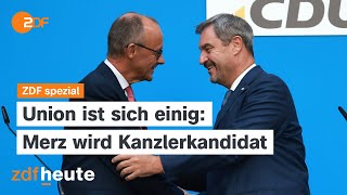 Friedrich Merz wird Kanzlerkandidat  Union ist sich einig I ZDF spezial [upl. by Denna]