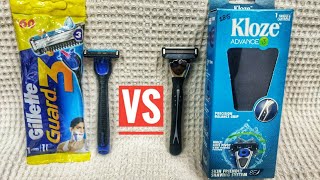 Gillette Guard 3 Razor vs Kloze Advanced 3 Razor [upl. by Dorice258]