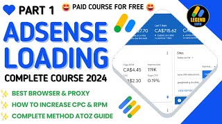 Google AdSense Loading Method Complete Course 2024 Part 1 🔥 Earn 50 Daily [upl. by Dollie]