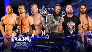 Triple H Batista amp Randy Orton vs Jon Moxley Roman Reigns amp Seth Rollins  Tag Team Match [upl. by Oenire]