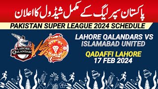 PSL 2024  PSL 2024 complete Schedule Date Time amp Venue  PSL 9 Schedule  Ad sports [upl. by Rego]