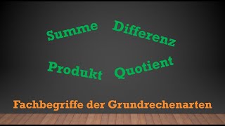 Fachbegriffe der Grundrechenarten    ∙   Mathe einfach erklärt [upl. by Zat]