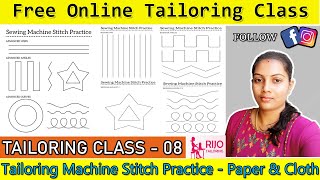 CLASS 08 Tailoring Machine Stitch Practice  Paper amp Cloth  BASIC TAILORING CLASS  RIJO TAILORING [upl. by Zetes911]