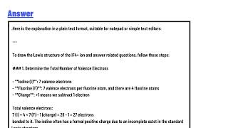 Draw the Lewis structure of IF4 [upl. by Nyltyak]