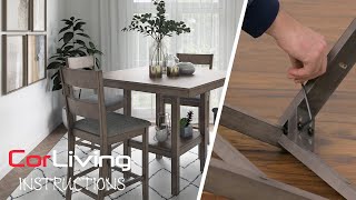 How to Assemble Tuscany 5 Piece Dining Set  CorLiving [upl. by Cindi]