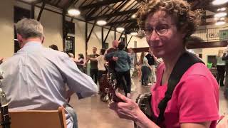 Tombigbee Waltz at Contradance  Trolley Barn  Moonshine on banjolin with Folk Orchestra [upl. by Gerk]