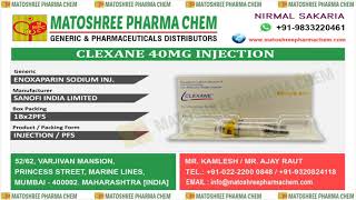 Clexane40mgInjection Leading Suppliers in India • Matoshree Pharma Chem [upl. by Ellery]