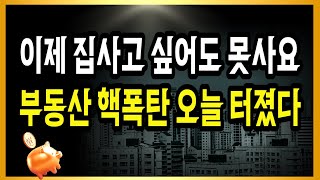 이제 집사고 싶어도 못사요 부동산 핵폭탄 오늘 터졌다 [upl. by Remmos]