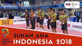 Sukan Asia Indonesia Sepak Takraw  MAS lwn INA  Set 1  Akhir  Astro Arena [upl. by Maud]