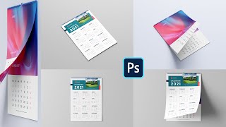 FREE Top 5 Calendar Design 2021 Mockup PSD Template [upl. by Gass]