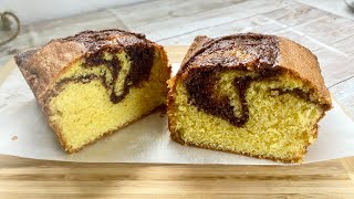 Homemade Vanilla Chocolate Swirl Cake  Easy Recipe [upl. by Iniretake]