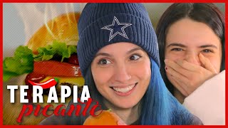 ANGIE VELASCO Y BRI DOMINGUEZ PRUEBAN LA SALSA MÁS PICANTE DEL MUNDO  TERAPIA PICANTE [upl. by Parrisch]