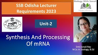 Synthesis And Processing Of mRNA  biologywithsonali ssbodisha zoology mrna [upl. by Ecnahs]