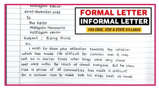 Letter writing in English  Formal and Informal Letter Writing  Formal and Informal Letter Format [upl. by Linet]