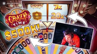 CASHING OUT OVER 500K ON THE CRAZY TIME WHEEL [upl. by Garrison233]