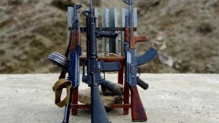 Ak47 vs M16 Penetration power762 vs 556 Damage [upl. by Chadwick976]