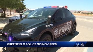 Greenfield police go green with new Teslas to cut on costs and emissions [upl. by Ruosnam]