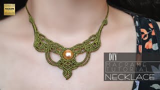 Macrame necklacemacrame necklace tutorialpart 1Diy [upl. by Ab]