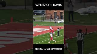 AC Floras Roper Wentzky to Josh Davis for a touchdown highschoolfootball football [upl. by Wallack302]