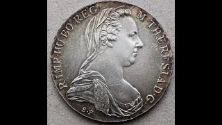 1780 Austria Maria Theresia Thaler Silver マリアテレジア リストライク ターラー 銀貨 [upl. by Dorlisa]