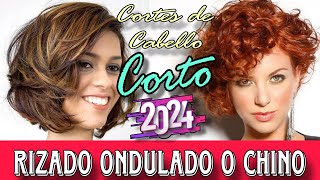 CORTES de CABELLO RIZADO CORTO Tendencia 2024 Lo Mejor del Momento CORTES y ESTILOS para MUJERES [upl. by Zweig]