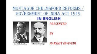 English Montague Chelmsford ReformsGovt of India Act 1919 [upl. by Valonia116]