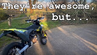 Are they nice to live with  Husqvarna 701 Supermoto owners review 2000 mile6 months update [upl. by Aibonez901]