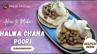 Halwa Chana Poori  Halwa Chana Recipe Navratri Special [upl. by Scherle817]