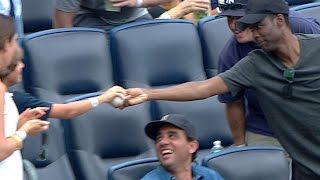 Chris Rock secures a foul ball then gives it to a young fan to make his day [upl. by Bennett]