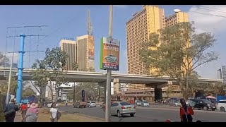 NAIROBI CITY SKYLINE SKYSCRAPERS and NAIROBI EXPRESSWAY near SERENA HOTEL KENYATTA AVENUE [upl. by Artapoelc]