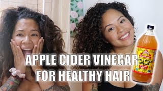 HOW amp WHY ACV RINSE TUTORIAL  BEFORE amp AFTER APPLE CIDER VINEGAR RINSE  CLARIFY SCALP  HAIR [upl. by Aehc]