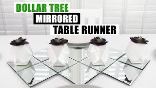 DIY DOLLAR TREE MIRRORED TABLE RUNNER DIY Dining Table Home Decor [upl. by Avika]