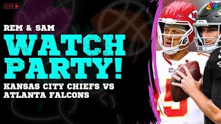 CHIEFS VS FALCONS WATCH PARTY  REM AND SAM PODCAST [upl. by Attegroeg]