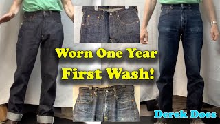 Denim Worn One Year gets their First Wash [upl. by Berglund]