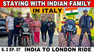 Staying With Indian Family in Italy 🇮🇹  India to London on Motorcycle  S 2 EP 07 [upl. by Sung]