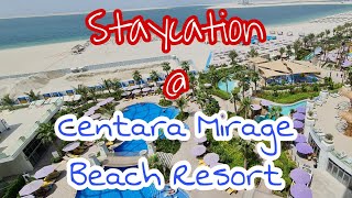 Staycation at Centara Mirage Beach Resort  Asher amp Athalia in Dubai  Deira Islands  Dubai UAE [upl. by Wilmar]