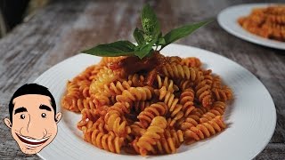 Pasta with Pancetta  Pasta with Italian Bacon and Tomato Basil Sauce  Italian Food Recipes [upl. by Madden]