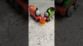 Amazing slow motion of James and Percy crash whooooooa [upl. by Saimon488]