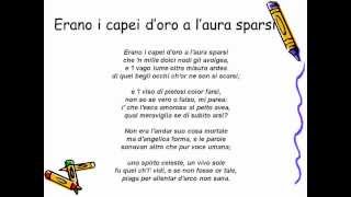 Erano i capei doro a laura sparsi Petrarca [upl. by Lezti]