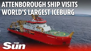 RRS Sir David Attenborough visits the worlds largest iceberg [upl. by Nahtnhoj]