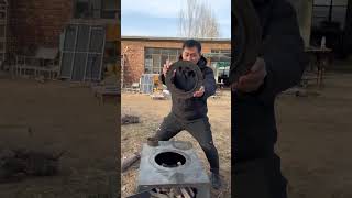 Heating artifact 7050 large heating stove for coal and wood Heating device Wood stove😱 [upl. by Jonell]