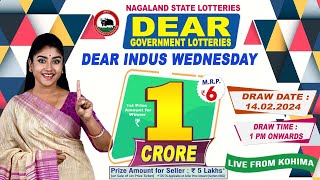 DEAR GOVERNMENT LOTTERIES LIVE DRAW DEAR INDUS WEDNESDAY DRAW TIME 1 PM ONWARDS DRAW DATE 14022024 [upl. by Atteinotna]