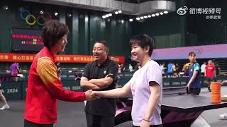 🏓quotThe Devilsquot🤩Sun Yingsha trains with her role model Zhang Yining｜Table Tennis｜Paris 2024 孫穎莎 張怡寧 卓球 [upl. by Aehsila]