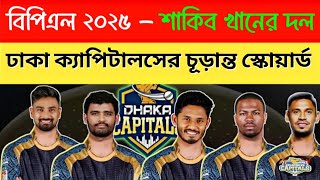 Dhaka Capitals Final Squad  ট্রফি জিতবে ঢাকা  BPL 2025 All Team Squad [upl. by Fransis]