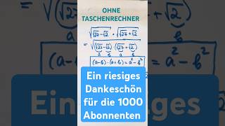 OHNE TASCHENRECHNER youtubeshorts 1000subscribers mathematik [upl. by Anirroc]