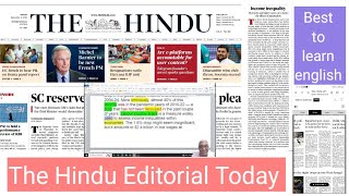 The Hindu Editorial  Improve Your English  english newspaper kaise padhe  6 Sep 24 [upl. by Cchaddie]